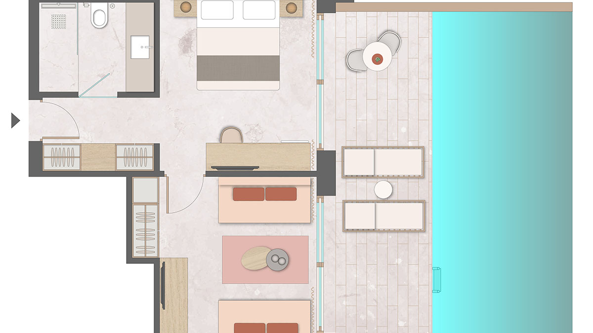 Family Suite 1Bedroom Swim Up Sea View 